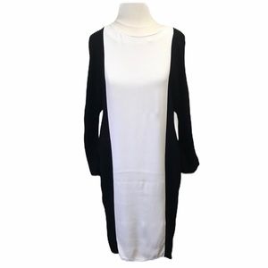 Sandro Color Block 3/4 Sleeve Sheath Midi Dress